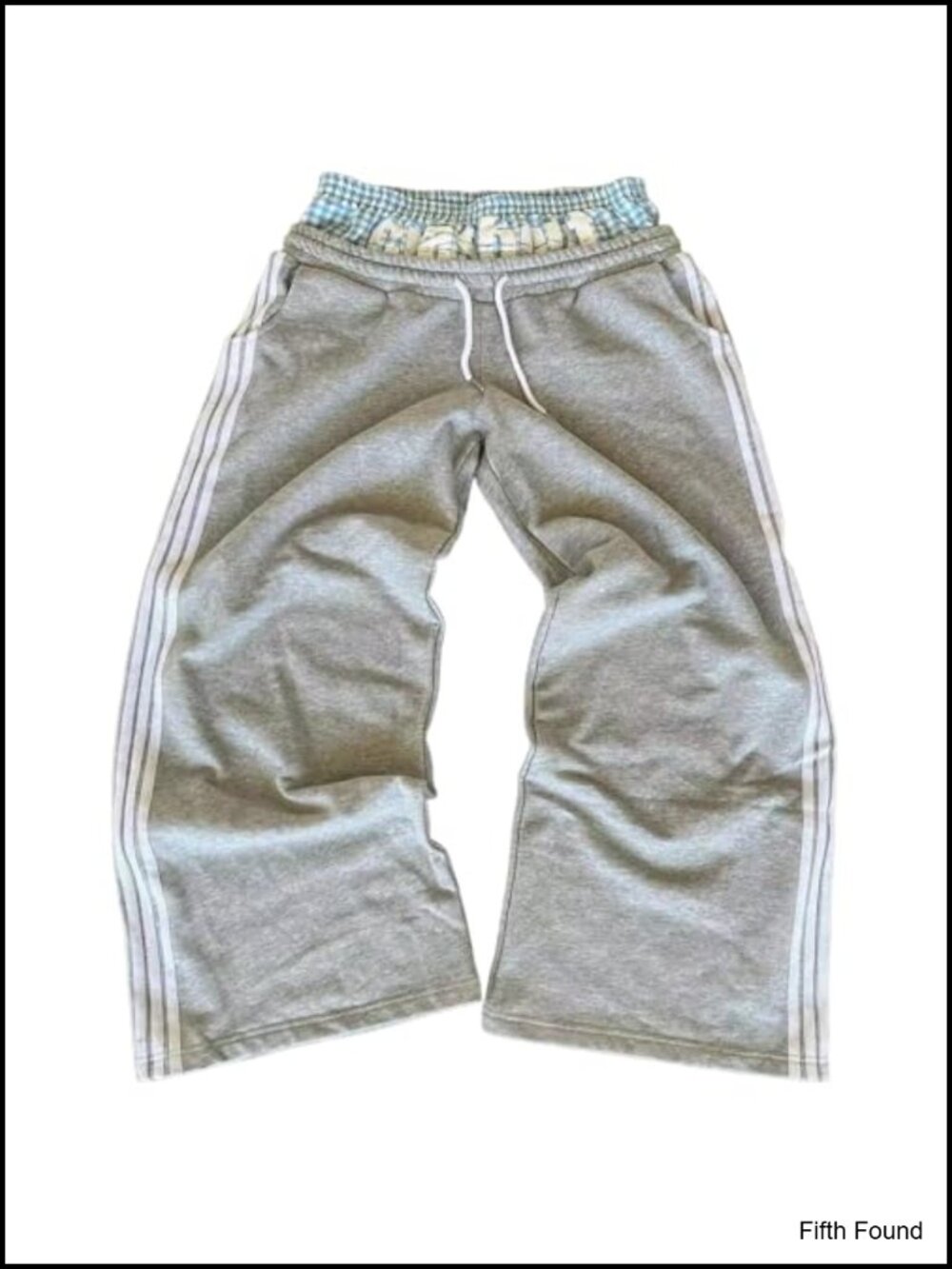 Double Waisted Striped Baggy Sweatpants Y2K Wide Leg Loose Fit